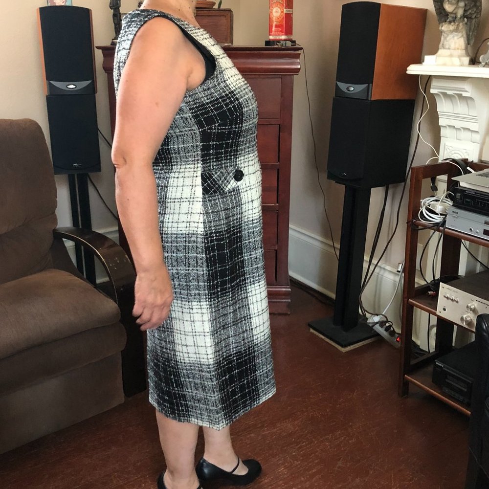 Vintage Jessica Howard Black and White Plaid Dress size 16